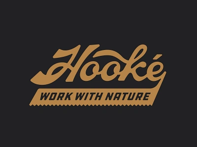 Hooke Fall/Winter Collection badge branding camping fishing hiking illustration lockup logo modern nature outdoors patch river saw script tree typography