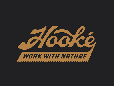 Hooke Fall/Winter Collection badge branding camping fishing hiking illustration lockup logo modern nature outdoors patch river saw script tree typography