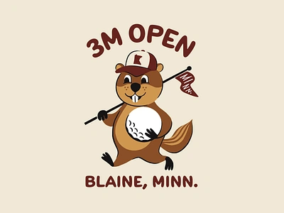 2024 3M Open - Gopher 3m open character cute drawing golf gopher graphic design illustration illustrator merch midwest minneapolis minnesota pga pga tour retro t shirt twin cities vector vintage