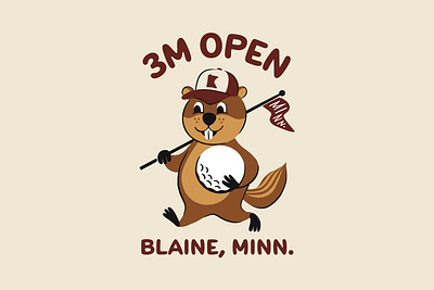 2024 3M Open - Gopher 3m open character cute drawing golf gopher graphic design illustration illustrator merch midwest minneapolis minnesota pga pga tour retro t shirt twin cities vector vintage