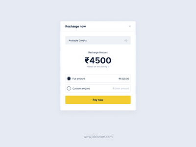 Recharge your account design modal ui modal ui ux popup ui ux ux design