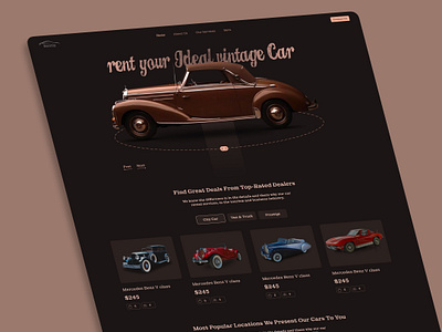 Vintage Car Rental Website UI brown car car rental car ui design figma landing rent ui ui landing vintage vintage ui web