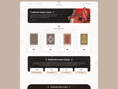 Persian Carpet Shop ai carpet carpet shop carpet ui design figma iran iranian carpet landing logo persian persian carpet shop ui traditional ui ux