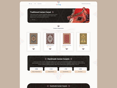 Persian Carpet Shop ai carpet carpet shop carpet ui design figma iran iranian carpet landing logo persian persian carpet shop ui traditional ui ux