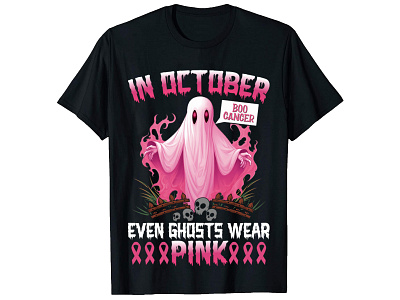 In October Even Ghosts Wear Pink T-Shirt amazon boo cancer breast cancer breast cancer t shirt cancer t shirt halloween halloween t shirt october redbubble t shirt t shirt design t shirt pod t shirts t shirts design tshirt tshirts usa t shirt