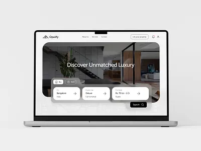 Opulify - Real Estate Website Landing Page Design landing page ui ui design user interface ux web design website
