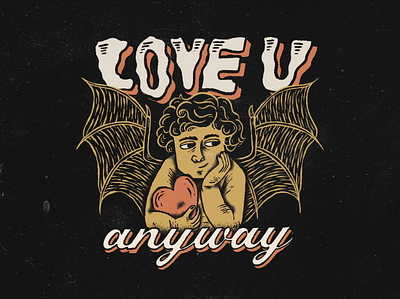"Love U Anyway" Merch artist digitalillustration illustration merch merchandising procreate punk