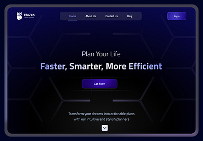 Plazen - Dream Planner landing page planner product design