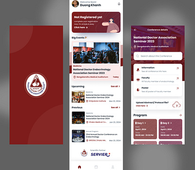 Bangladesh Endocrine Society App conference app design endocrine society medical app mobile app ui ux
