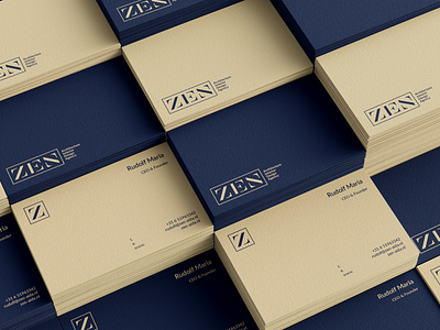 ZEN Business Cards architecture branding business cards clean design identity lettering logo minimal rebranding stack typography