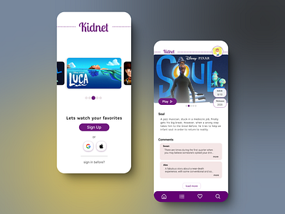 Kidnet - Animations App animation apple application cartoon disney figma film kid mobile netflix product design streaming ui ux