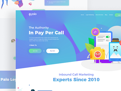 Landing Page Design for Mobile Marketing Company (Concept) colorful design gradient illustration landing landing page marketing mobile marketing pay per call radial round smooth ui web web design website