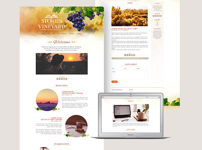 Blog Website Design blog design graphic design layout ui ux vineyard warm colors