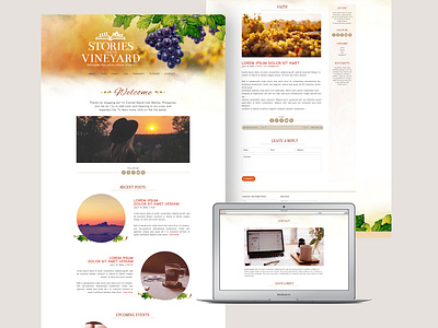 Blog Website Design blog design graphic design layout ui ux vineyard warm colors