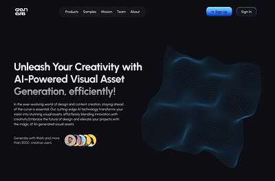 Hero Section abstract blue dark mode gradient hero section ui design web design