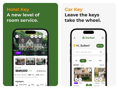 Real-Estate App StarReal app app design b2c mobile app product design real estate app rent star real ui ui design ux