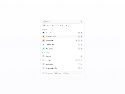 UI app - Productivity app design dropdown minimal modal productivity ui