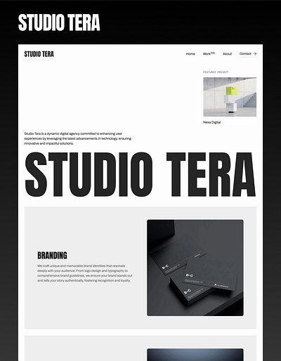 Studio Tera editorial minimal ui webdesign webflow website