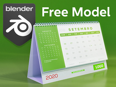 Free 3d Calendar | Blender 3.6 Cycles 3d blender calendar calendário date free download model month