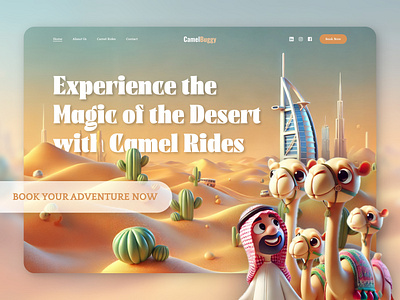 🐪 Experience the Magic of the Desert with Camel Rides! 🐪 3d 3d design branding camel camel rides dubai graphic design illustration sheikh ui web design