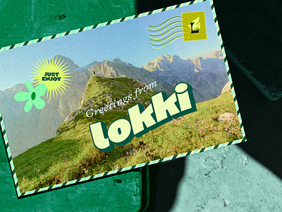 Lokki — Postal card art direction brand identity branding card enjoy freedom graphic design green illustration laurene calvez mockup outdoor postal postal card print typography visual identity