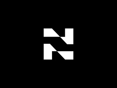 Minimalist N Logo Design abstract black and white brand mark geometric graphic design letter n logo lettermark logo logo design logo for sale logo mark minimalist n lettermark n logo negative space