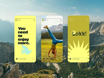 Lokki — Instagram projection advertising brand design brand identity branding design digital freedom graphic design identity instagram laurene calvez light social media stories story sun visual visual identity web yellow