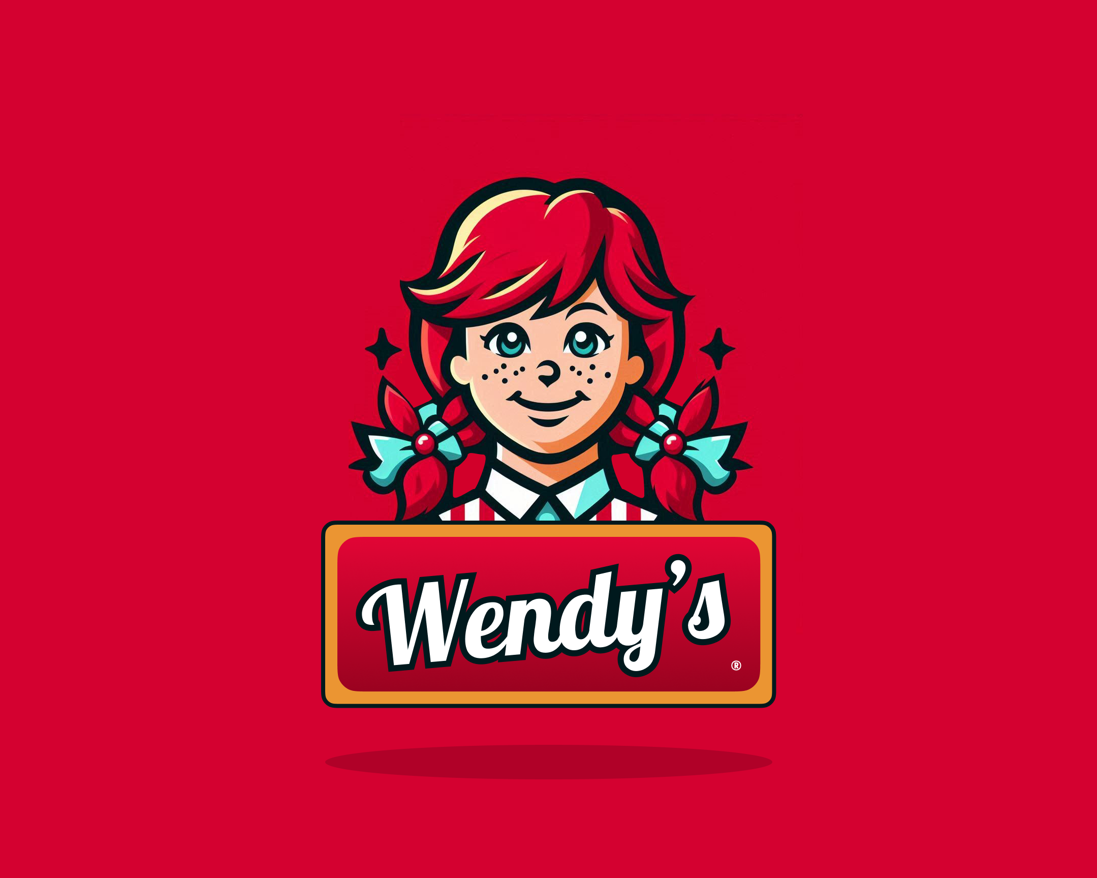 Wendy's Logo Redesign animation blue eyes branding dribbbleweeklywarmup fast food floating ginger girl graphic design logo plaited hair red redesign redhead wendys