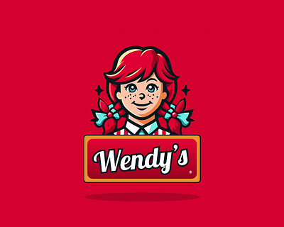 Wendy's Logo Redesign animation blue eyes branding dribbbleweeklywarmup fast food floating ginger girl graphic design logo plaited hair red redesign redhead wendys