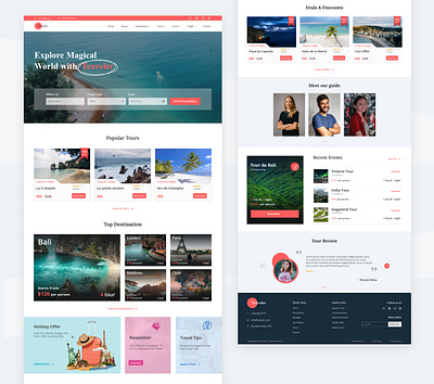 Travel Website UI booking website tour travel travel website