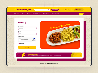 Tavuk Dünyası - Login Page admin clean colors dashboard design ecommerce food login modern tavukdünyası ui user ux web website