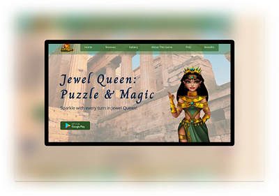 App - Jewel Queen: Puzzle & Magic gaming landing page site ui ux uxui design web design