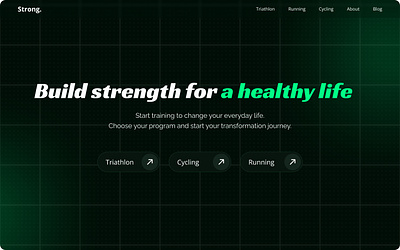 Energetic and bold hero section for a training program. bold energetic graphic design healthy life training program ui ux webdesign