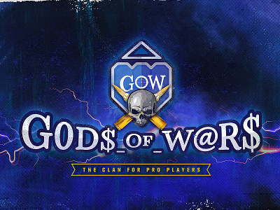 Clan Logo | G0d$ of W@ar$ clan design fps game gamer gods of wars logo player shutter