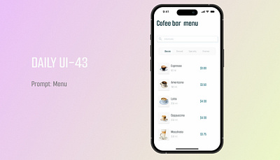 Daily UI-043-Menu daily ui challenge dailyui menu ui design