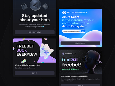 Bookmaker.xyz: Promo Banners banner banners betting brand branding crypto dark design gambling graphic graphic design modern neon promo promotion typography ui ux wallet web