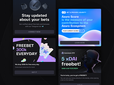 Bookmaker.xyz: Promo Banners banner banners betting bookmakerxyz brand branding crypto dark design gambling graphic graphic design modern neon promo typography ui ux wallet web