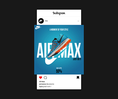 Nike Air Max Post Design graphic design instagram post post design social media post design