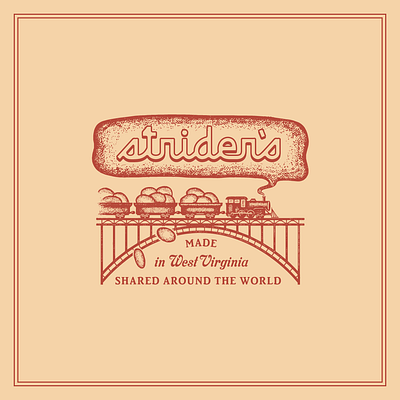 Strider's baking branding candy cookies graphic design illus illustration logo sweet train vintage