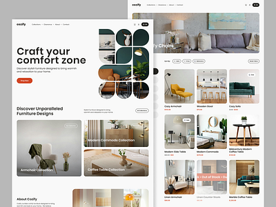 Modern Furniture Store branding e commerce furniture landingpage ui uiux ux webdesign