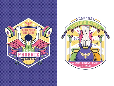 Phoenix Games Prints bodybuilding crossfit fitness flat design functional games gym illustration muscles powerlifting print sports sticker strong t shirt training weightlifting workout