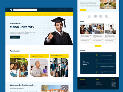 University Website Home page academic digital product education higher education institutional website landing page responsive design ui uiux university website web design