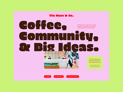 The Muse & Co. | Landing Page calendar community cowork coworking space host landing ui