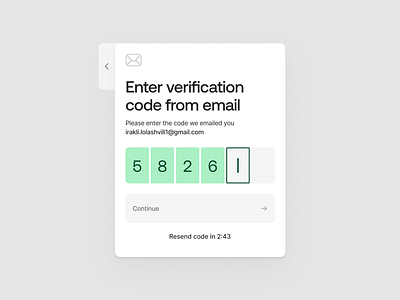 Enter verification code app clean clean ui code continue design email illustration irakli lolashvili minimalistic registration resend time timer ui verification verify