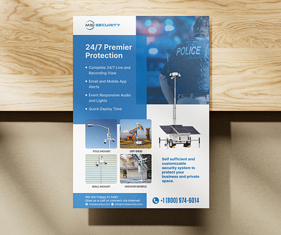 A4 business flyer for MSI Security art branding business camera concept control design flyer flyerdesign freelancer graphic design illustrator paper police printing privacy safety security stationery wallmount