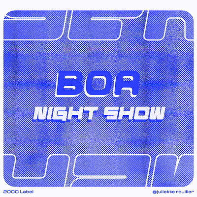 BOA Night Show branding experimentation graphic design logo texure y2k