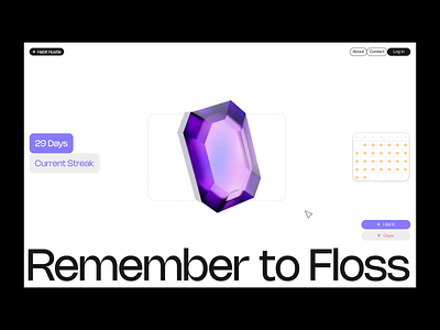 Floss Streak 3d amethyst animation blender calendar diamond duolingo gem gem stone glass habit illustration page wipe ruby sapphire sparkles stars streak transparent web design