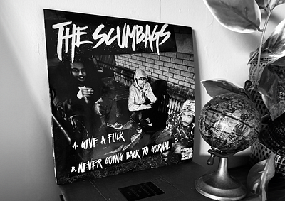 The Scumbags 7" Vinyl Design badge bold branding design fuck guitar identity illustration industry logo logo design music pop punk punk rock punx record typography vinyl wolverhampton