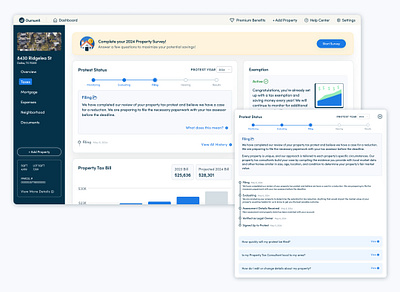 Check the status of your protest dashboard design product status check ux