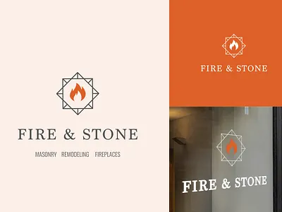 Fire & Stone Logo Design branding fire fireplace graphic design logo logo design love logo mark typography vector